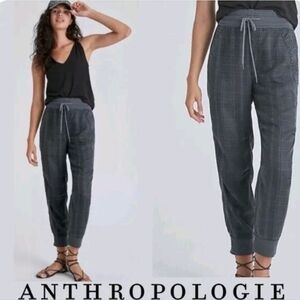 Anthropologie Womens Kallie Plaid Leopard Jogger Cuffed Pants sz XS